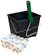 Blue Stripe Mini Paint Roller Square Kettle / Scuttle Kit