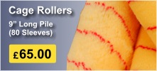9 inch Cage Paint Roller Refills Red Stripe Woven Long Pile