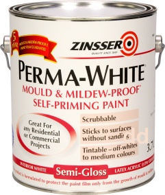 Zinsser Perma White Interior Mildew Proof Paint - Semi Gloss