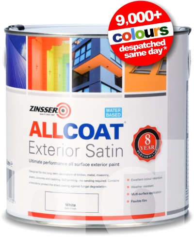 Zinsser Allcoat Exterior Satin - ALL Surface Paint Zinsser Allcoat Exterior Satin - ALL Surface Paint