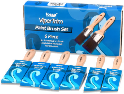 Fossa ViperTrim 6pc Angled Oval Beavertail Paint Brush Set Fossa ViperTrim 6pc Angled Oval Beavertail Paint Brush Set