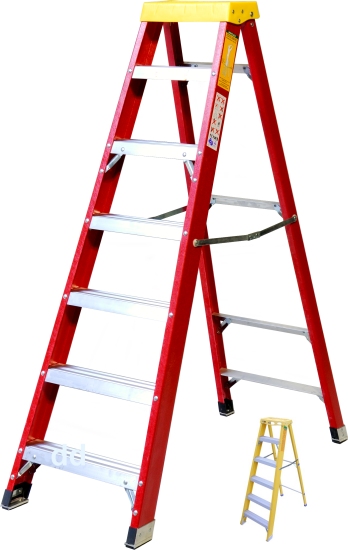 Fibreglass Step Ladder - Aluminium Treads