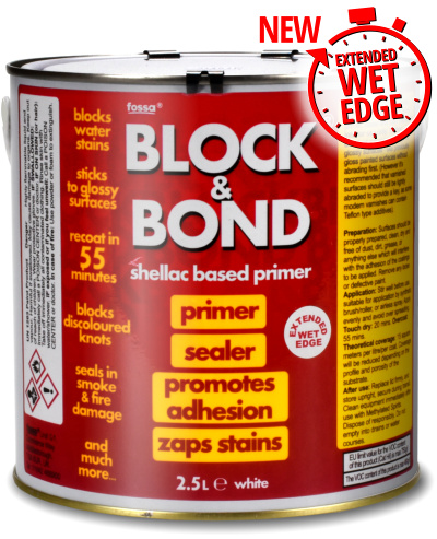 Fossa Extended Wet Edge BLOCK and BOND - Primer, sealer, zaps stains. Fossa Extended Wet Edge BLOCK and BOND - Primer, sealer, zaps stains.