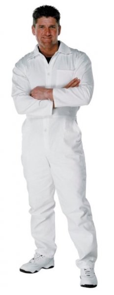 Boiler Suits - White Cotton drill.
