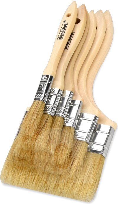Chip Paint Brush 6pc Set - Natural bristle