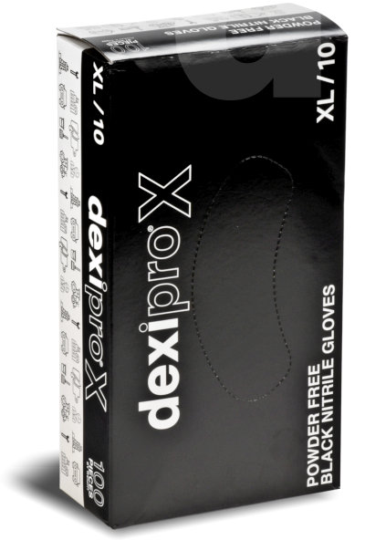 Dexipro X Nitrile Disposable Gloves (Black) - Powder Free