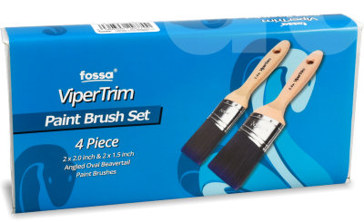 Fossa ViperTrim 4pc Angled Oval Beavertail Paint Brush Set 