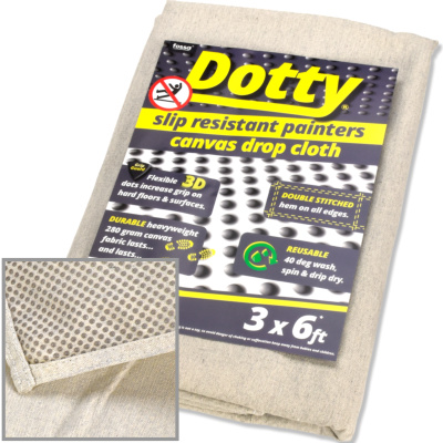 Fossa Dotty Slip-Resistant Canvas Drop Cloth - 3 x 6 ft