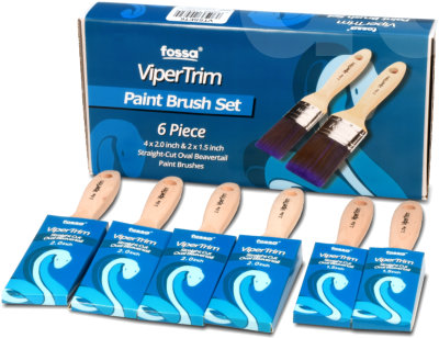 Fossa ViperTrim 6pc Straight Oval Beavertail Paint Brush Set Fossa ViperTrim 6pc Straight Oval Beavertail Paint Brush Set