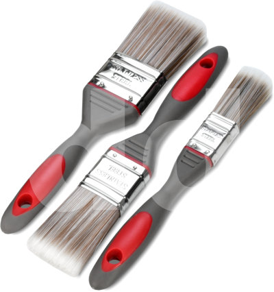 3 Piece Kana Easy-Flow Synthetic Paint Brush Set