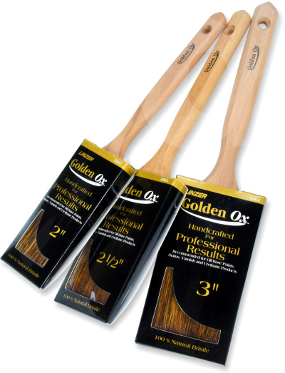 Linzer 3pc Golden Ox Flat Sash Paint Brush Set (2 x 2.5; 1 x 3 in)