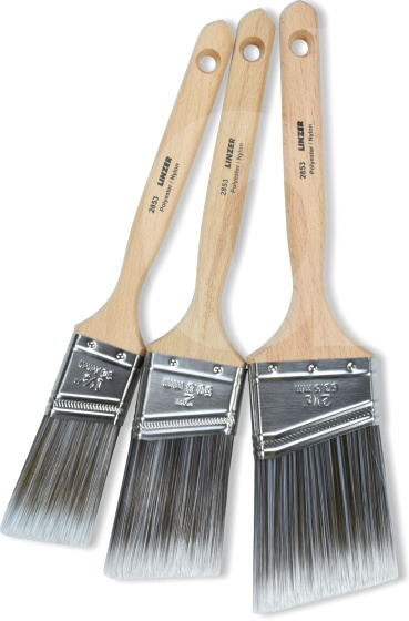 Linzer 3pc Poly-Nylon Angled Sash Paint Brush US Handle Set (1 x 1.5; 1 x 2; 1 x 2.5 in)