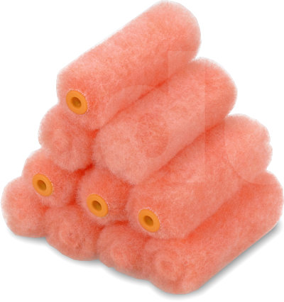 Mini Paint Rollers Refill Pink Polyester 4 inch