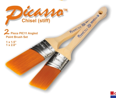 Proform Picasso 2 Piece PIC11 Angled Paint Brush Set (1x1.5 1x2) Proform Picasso 2 Piece PIC11 Angled Paint Brush Set (1x1.5 1x2)