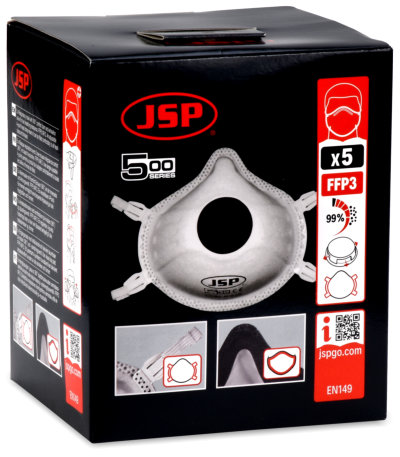 5pk Disposable P3 Valved Respirator FFP3V