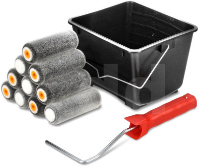 Mini Paint Roller Scuttle Kit - Silver Steel