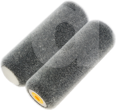 Fossa Silver Steel Flocked Foam Mini Rollers