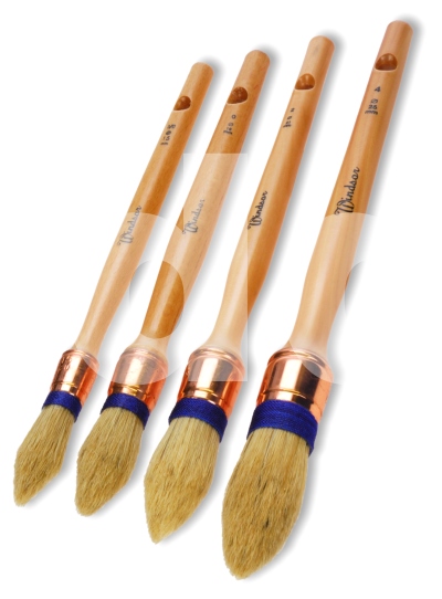 Windsor Round Sash Paint Brush Set - 1 x 15mm 18mm 21mm 25mm