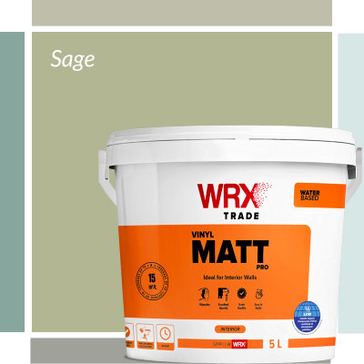 WRX Vinyl Matt Pro Sage Colour Emulsion Paint